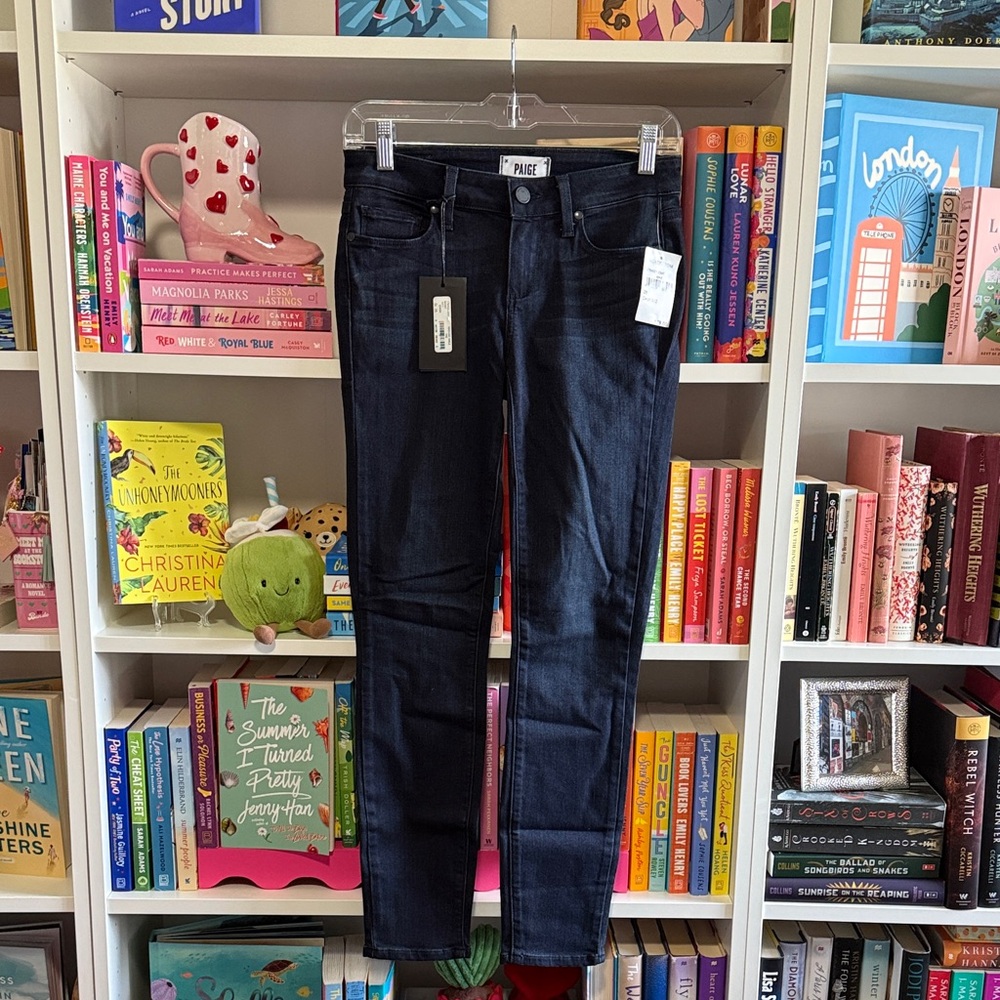 PAIGE Women's Deep Indigo Verdugo Ankle Mid Rise Ultra Skinny Jeans